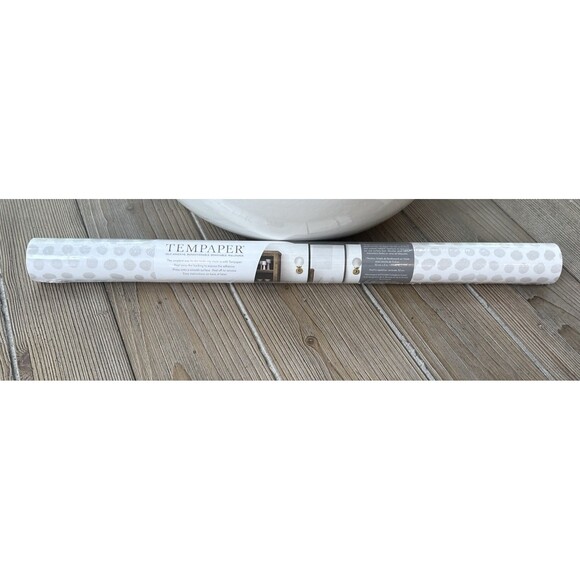 Tempaper Light Tan Moire Polka Dots Removable Peel & Stick Wallpaper - Picture 3 of 7